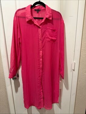 Moa Moa Bright Pink Blouse/Tunics/Swimwear Cover up /Sheer